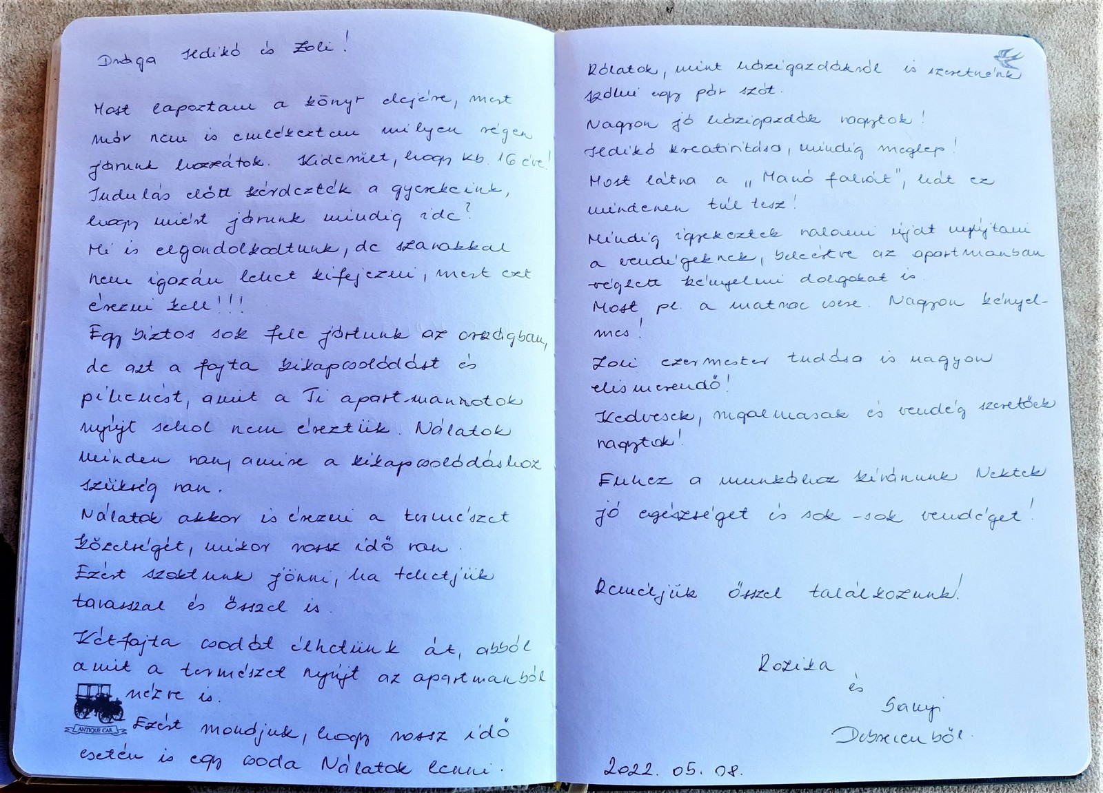 Vendégkönyv véleményekkel