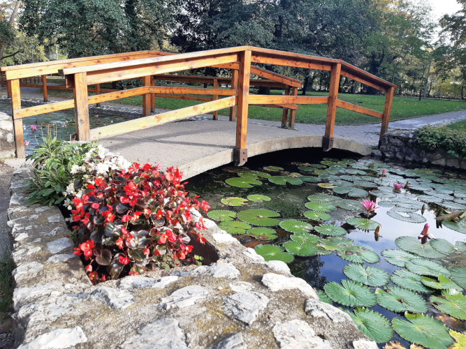 Miskolctapolca park, békás-tó